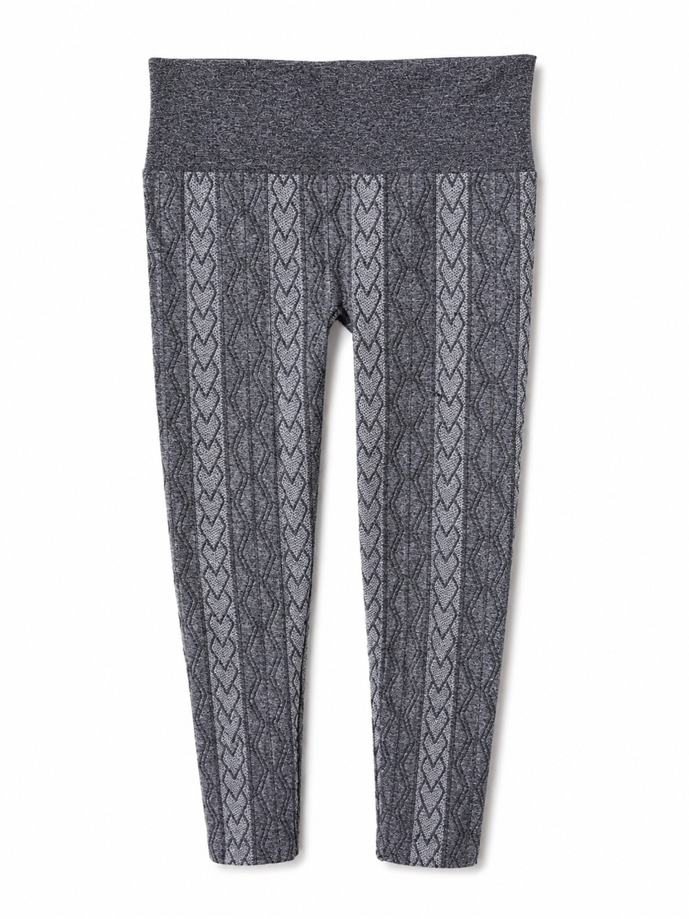 French Laundry Gray Cable Knit Textured Leggings 2X/3X Stretch Pull-On Cozy